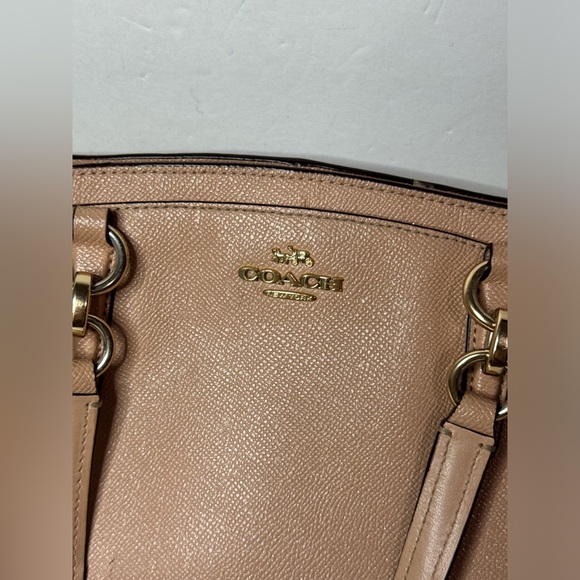 Coach Shoulder Bag Minetta Crossbody Leather Pink Beige Used - Picture 2 of 15